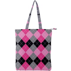 Seamless-argyle-pattern Double Zip Up Tote Bag by Salman4z