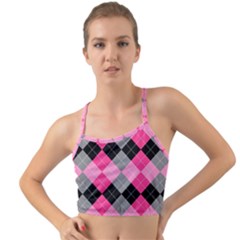 Seamless-argyle-pattern Mini Tank Bikini Top