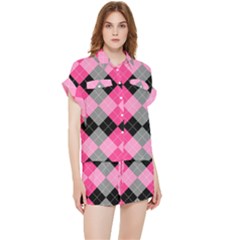 Seamless-argyle-pattern Chiffon Lounge Set by Salman4z