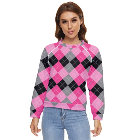 Seamless-argyle-pattern Women s Long Sleeve Raglan Tee by Salman4z