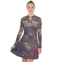 Vintage Cityscape City Retro Old Long Sleeve Panel Dress by Salman4z