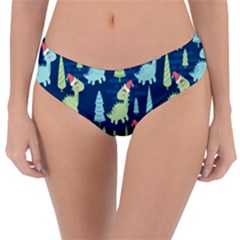 Cute Dinosaurs Animal Seamless Pattern Doodle Dino Winter Theme Reversible Classic Bikini Bottoms by pakminggu