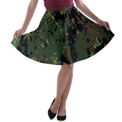 Military Background Grunge A-line Skater Skirt by pakminggu