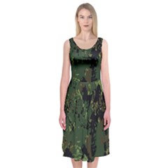 Military Background Grunge Midi Sleeveless Dress by pakminggu