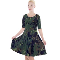 Military Background Grunge Quarter Sleeve A-line Dress by pakminggu