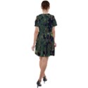 Military Background Grunge Short Sleeve Shoulder Cut Out Dress  View2