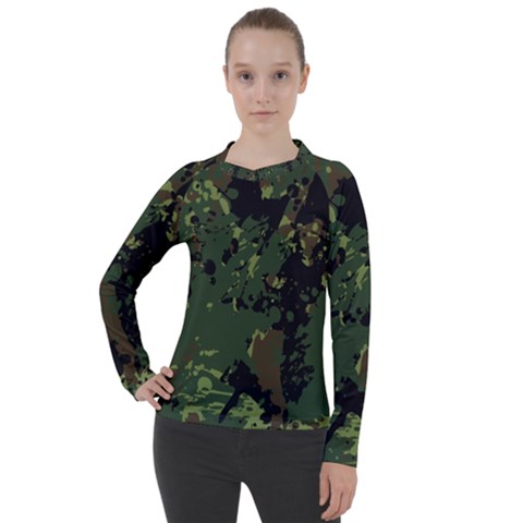 Military Background Grunge Women s Pique Long Sleeve Tee by pakminggu