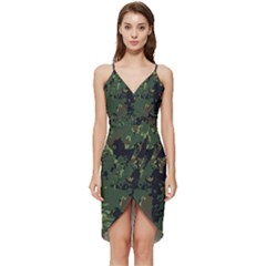 Military Background Grunge Wrap Frill Dress by pakminggu