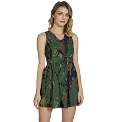 Military Background Grunge Sleeveless High Waist Mini Dress by pakminggu