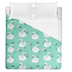 Elegant Swan Seamless Pattern Duvet Cover (queen Size) by pakminggu