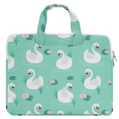 Elegant Swan Seamless Pattern Macbook Pro 13  Double Pocket Laptop Bag by pakminggu