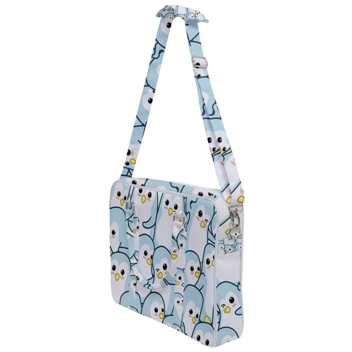 Penguins Pattern Cross Body Office Bag