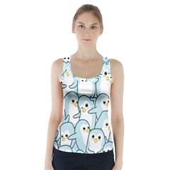 Penguins Pattern Racer Back Sports Top by pakminggu