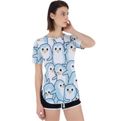 Penguins Pattern Perpetual Short Sleeve T-shirt by pakminggu