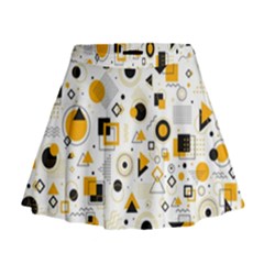 Flat Geometric Shapes Background Mini Flare Skirt by pakminggu