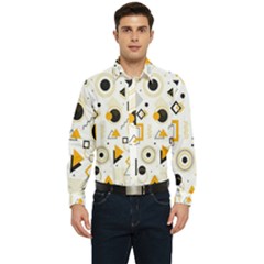 Flat Geometric Shapes Background Men s Long Sleeve  Shirt by pakminggu