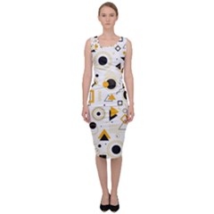 Flat Geometric Shapes Background Sleeveless Pencil Dress by pakminggu