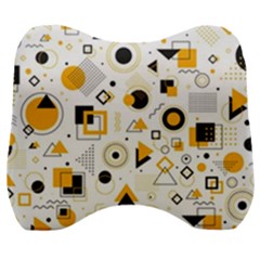 Flat Geometric Shapes Background Velour Head Support Cushion by pakminggu