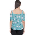 Elegant Swan Pattern Design Cutout Shoulder Tee View2