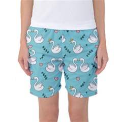 Elegant Swan Pattern Design Women s Basketball Shorts by pakminggu