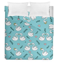 Elegant Swan Pattern Design Duvet Cover Double Side (queen Size) by pakminggu