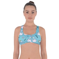 Elegant Swan Pattern Design Got No Strings Sports Bra by pakminggu