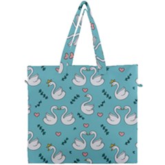 Elegant Swan Pattern Design Canvas Travel Bag by pakminggu