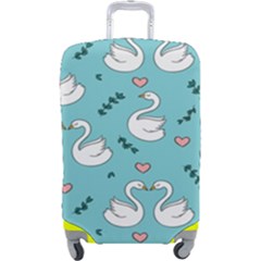 Elegant Swan Pattern Design Luggage Cover (large) by pakminggu