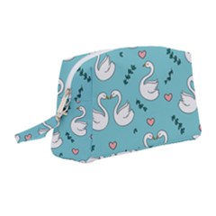 Elegant Swan Pattern Design Wristlet Pouch Bag (medium) by pakminggu