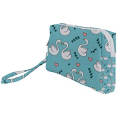 Elegant Swan Pattern Design Wristlet Pouch Bag (small) by pakminggu