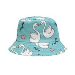 Elegant Swan Pattern Design Bucket Hat by pakminggu