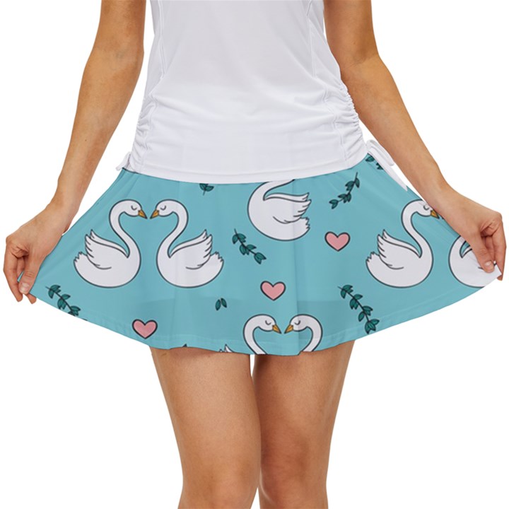 Elegant Swan Pattern Design Women s Skort