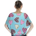 Seamless Pattern With Heart Shaped Cookies With Sugar Icing Batwing Chiffon Blouse View2