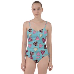 Seamless Pattern With Heart Shaped Cookies With Sugar Icing Sweetheart Tankini Set by pakminggu