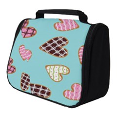 Seamless Pattern With Heart Shaped Cookies With Sugar Icing Full Print Travel Pouch (small) by pakminggu