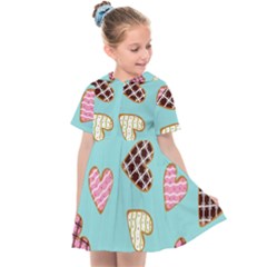 Seamless Pattern With Heart Shaped Cookies With Sugar Icing Kids  Sailor Dress by pakminggu