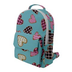 Seamless Pattern With Heart Shaped Cookies With Sugar Icing Flap Pocket Backpack (large) by pakminggu