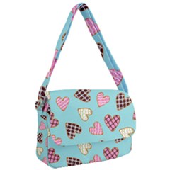 Seamless Pattern With Heart Shaped Cookies With Sugar Icing Courier Bag by pakminggu