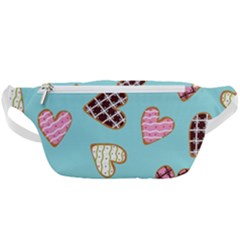 Seamless Pattern With Heart Shaped Cookies With Sugar Icing Waist Bag  by pakminggu