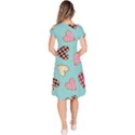 Seamless Pattern With Heart Shaped Cookies With Sugar Icing Classic Short Sleeve Dress View4