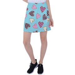 Seamless Pattern With Heart Shaped Cookies With Sugar Icing Tennis Skirt by pakminggu