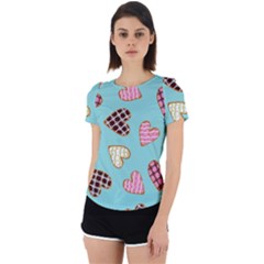 Seamless Pattern With Heart Shaped Cookies With Sugar Icing Back Cut Out Sport Tee by pakminggu