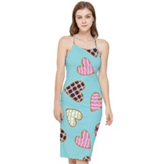 Seamless Pattern With Heart Shaped Cookies With Sugar Icing Bodycon Cross Back Summer Dress by pakminggu