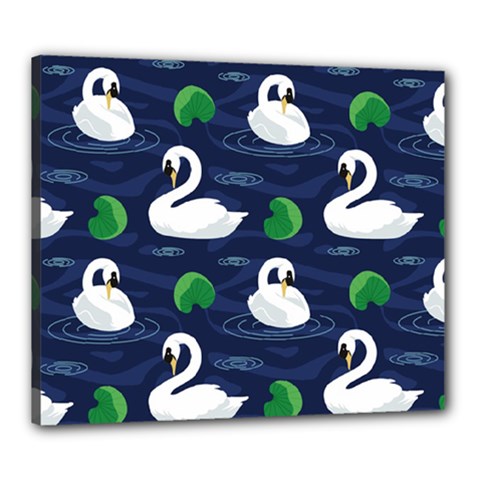 Swan Pattern Elegant Design Canvas 24  X 20  (stretched) by pakminggu