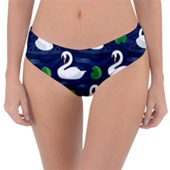 Swan Pattern Elegant Design Reversible Classic Bikini Bottoms by pakminggu