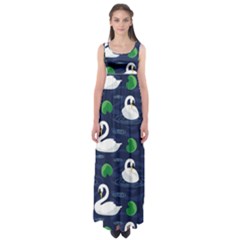 Swan Pattern Elegant Design Empire Waist Maxi Dress by pakminggu