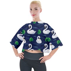 Swan Pattern Elegant Design Mock Neck Tee by pakminggu