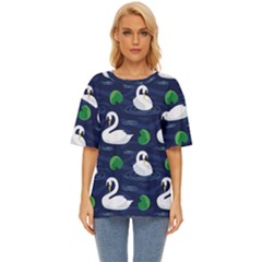 Swan Pattern Elegant Design Oversized Basic Tee by pakminggu