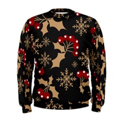 Christmas Pattern With Snowflakes Berries Men s Sweatshirt