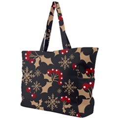 Christmas Pattern With Snowflakes Berries Simple Shoulder Bag by pakminggu